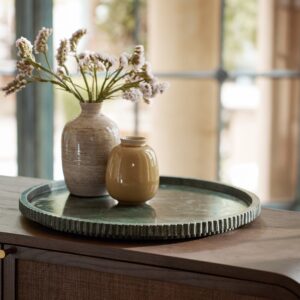 Fluted Green Marble Tray - Green