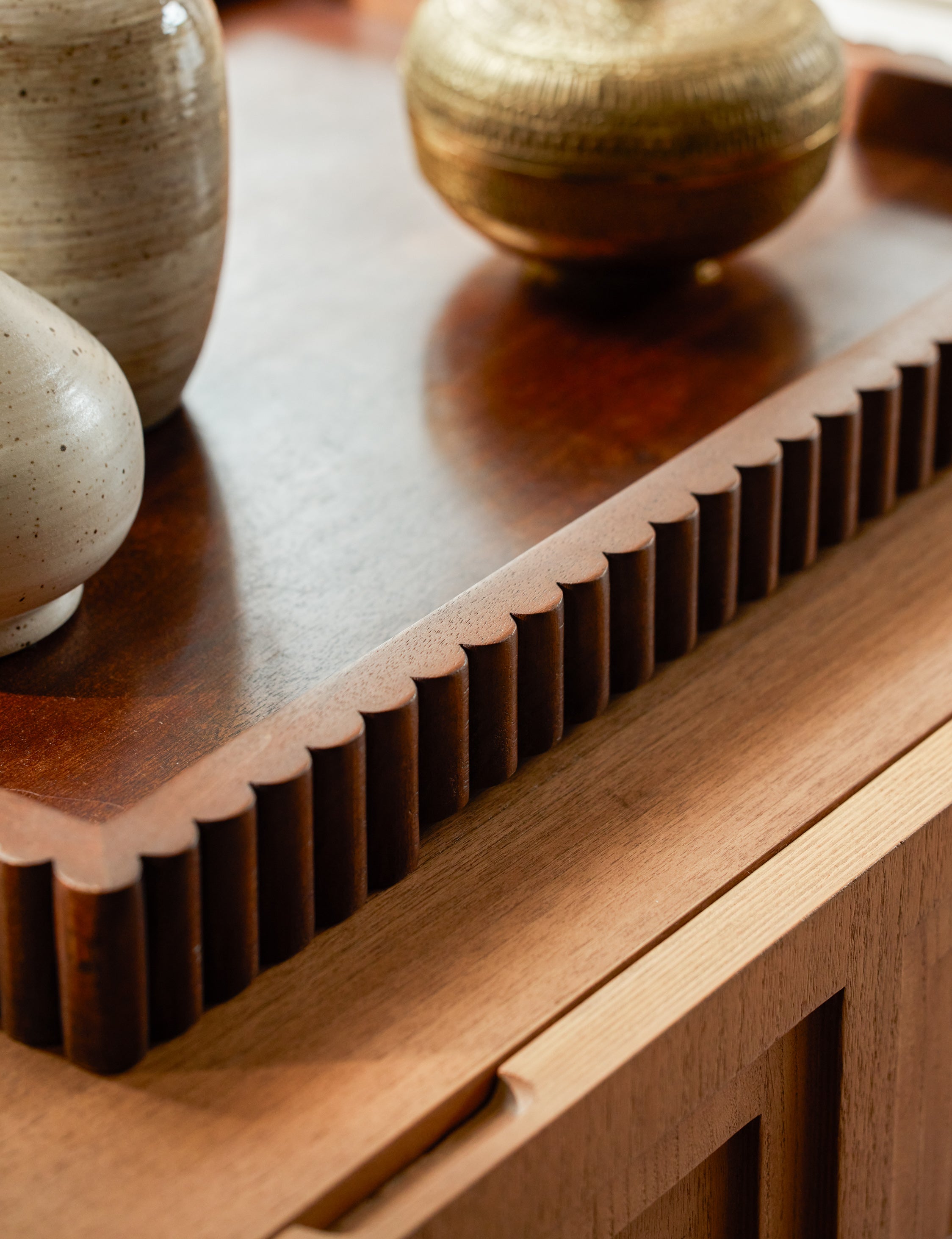 Organic Fluted Natural Tray - Brown - Image 3